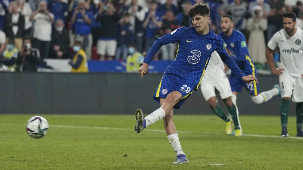 Kai Havertz scoring the penalty which ensured Chelsea have lifted their first world club title.