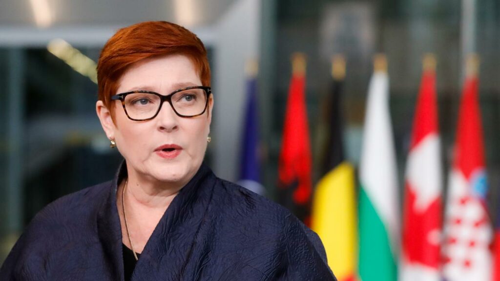 Marise Payne says concern for Australians in Russia has tempered diplomatic measures over Ukraine.