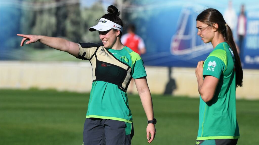 Emilee Cherry (left) has been named assistant coach for Australia’s women’s rugby sevens team.