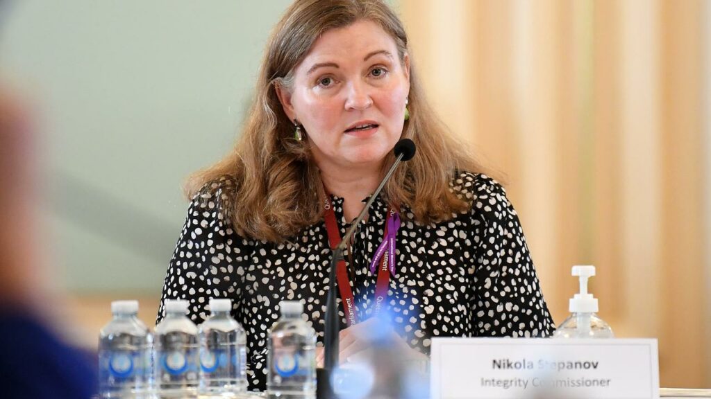 Queensland Integrity Commissioner Nikola Stepanov says a laptop was taken from her office and wiped.