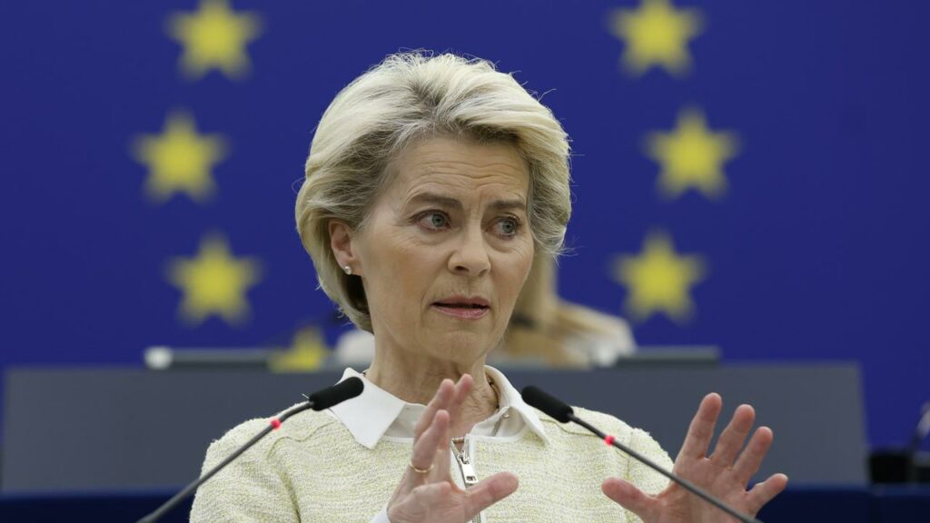 Ursula von der Leyen says the European Union is considering a phased Russian oil embargo.
