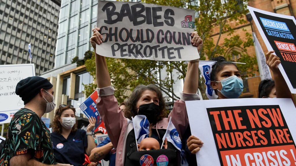 NSW nurses and midwives went on strike in March, calling for mandated nurse-to patient-ratios.
