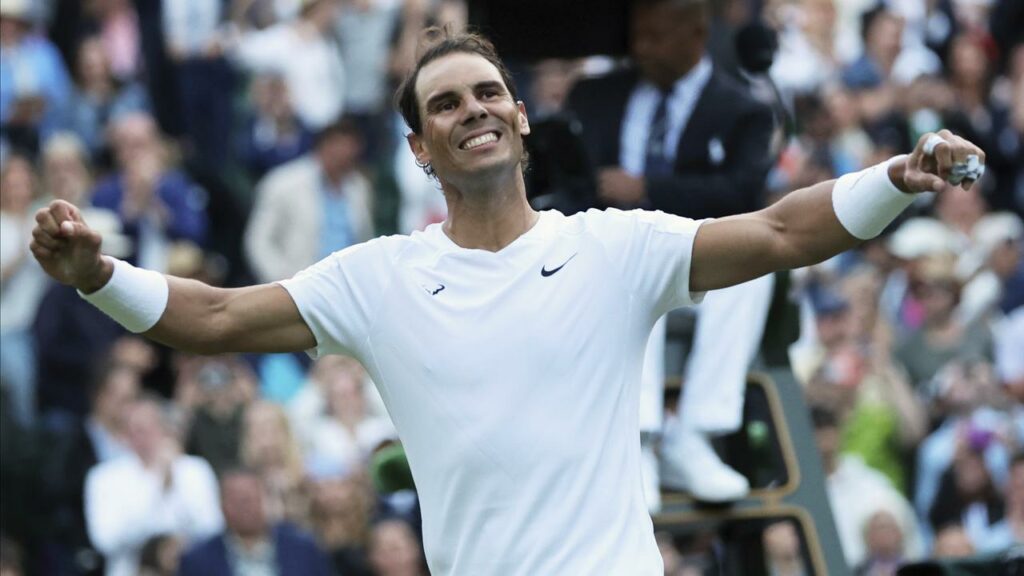 Rafael Nadal has enjoyed another win, roaring into his eighth Wimbldon quarter-final.