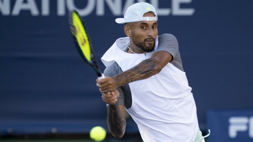 Nick Kyrgios has beaten compatriot Alex de Minaur to reach the quarters of the Montreal Masters.