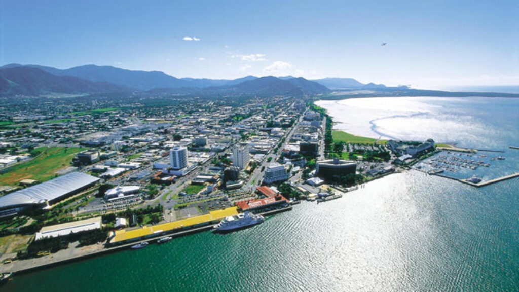 Roads in the Cairns CBD can go underwater during a king tide
