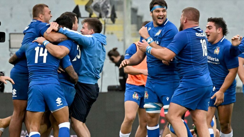 The Azzurri celebrated long and loud after a first-ever Test win over the Wallabies.