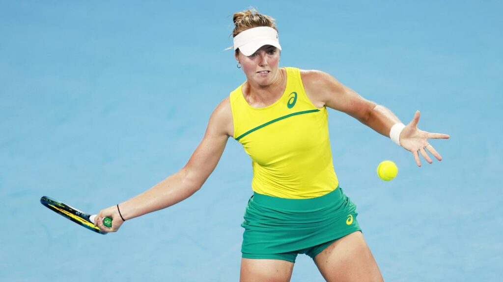Wildcard Olivia Gadecki has scored a straight-sets win in her Australian Open debut in Melbourne.
