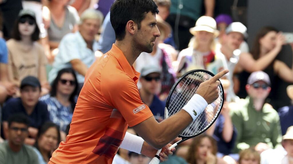 Fans can pay to watch Australian Open practice matches involving stars such as Novak Djokovic.