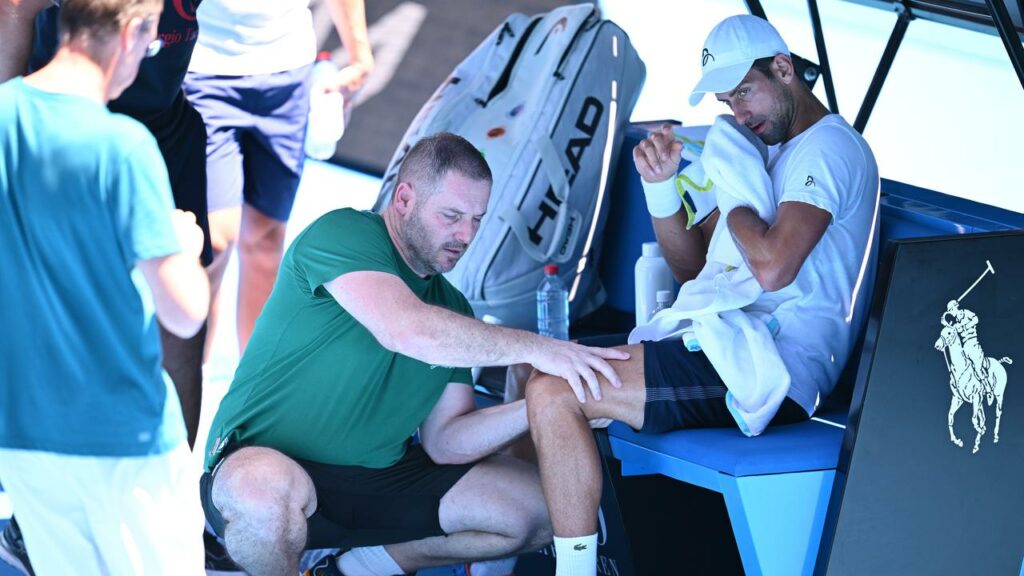 Novak Djokovic had physio treatment before cutting short his Australian Open practice on Wednesday.