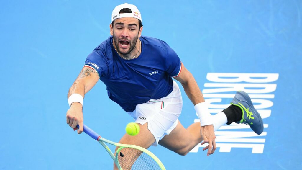 Italy’s Matteo Berrettini has steered his country through to the United Cup city final in Brisbane.