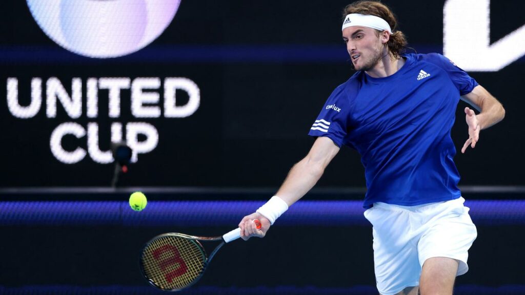 Stefanos Tsitsipas started his season impressively, beating David Goffin 6-3 6-2 in the United Cup.