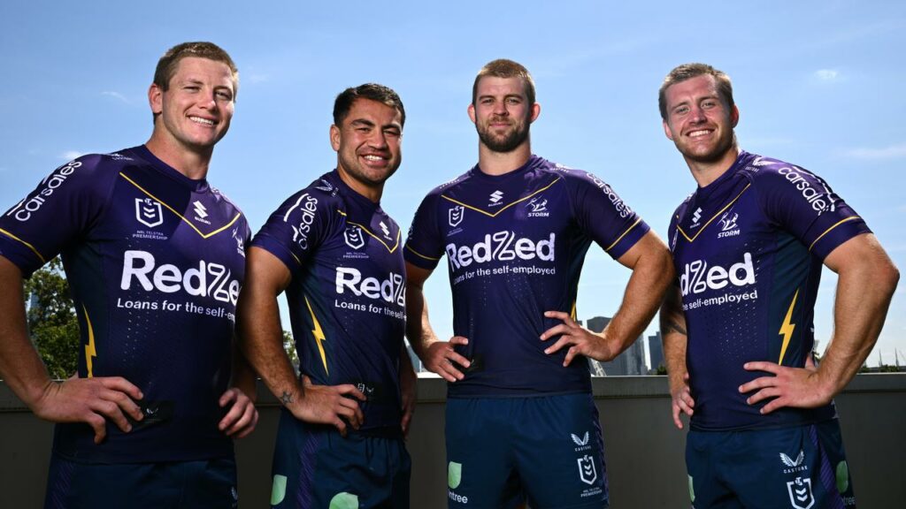 Storm vice-captain Cameron Munster (r) will remain off alcohol for the early part of the NRL season.