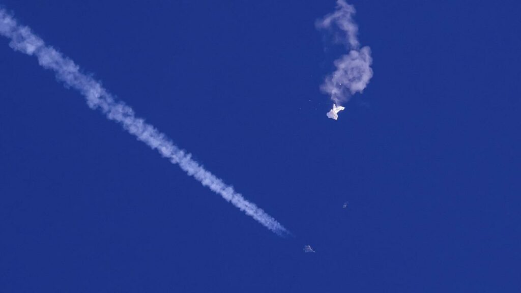 The Pentagon says the US navy is leading a recovery mission after a Chinese balloon was shot down.