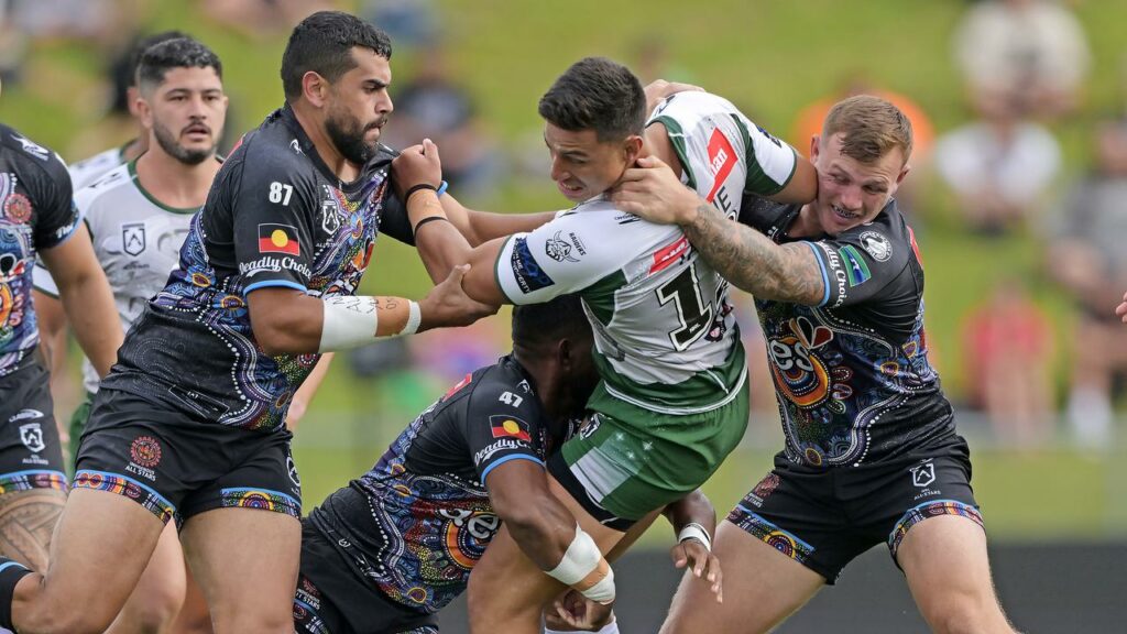 The Indigenous All Stars have defeated the Maori All Stars 28-24 in a see-sawing contest in Rotorua.