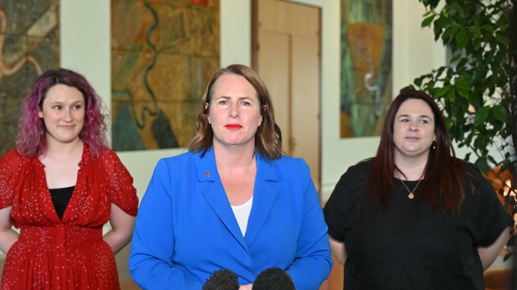 Saxon Mullins, Senator Nita Green and Rachael Burgin are pushing for changes to sexual consent laws.