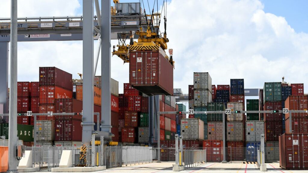 The heroin was hidden inside a shipping container sent from Malaysia to the Port of Brisbane.
