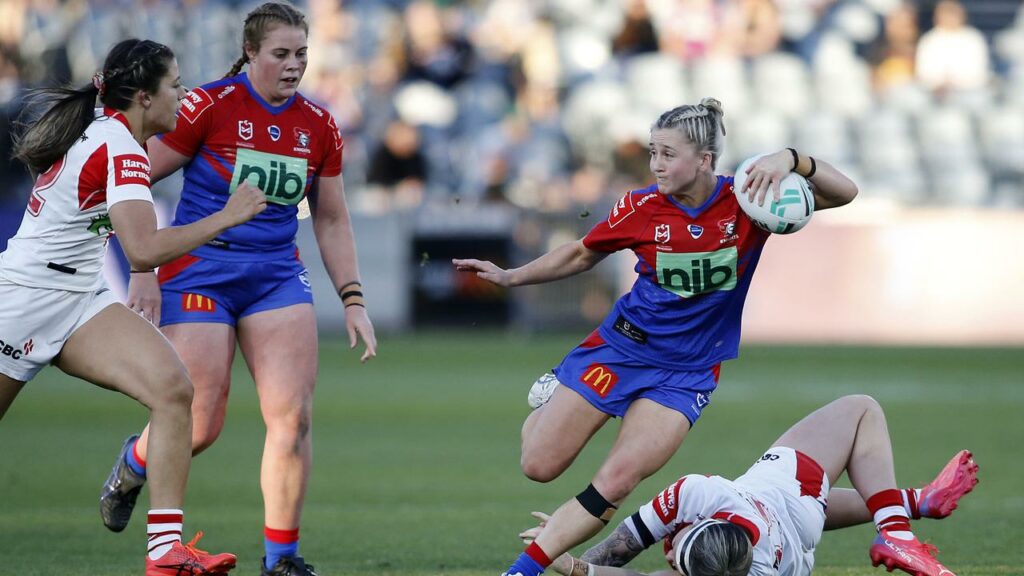 North Queensland have made Newcastle premiership-winner Emma Manzelmann (2-r) their own.
