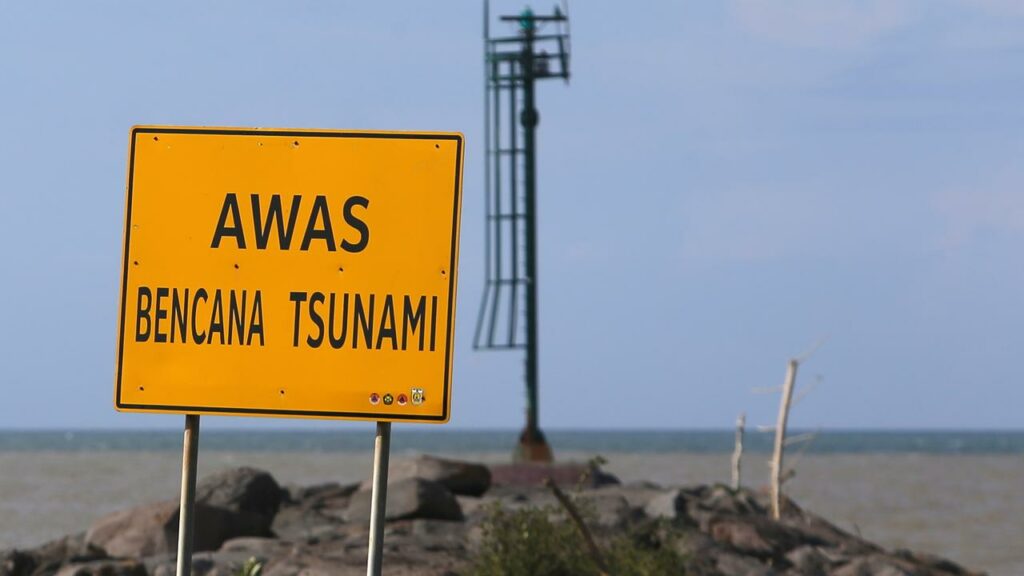 A quake that struck west of Indonesia’s Sumatra Island has triggered a tsunami warning.