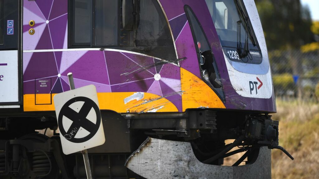 A truck driver has died following a collision with a V/Line train in Geelong.