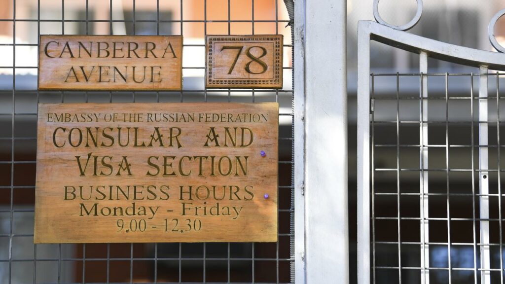 The government will rush legislation to block a new Russian embassy near Parliament House.