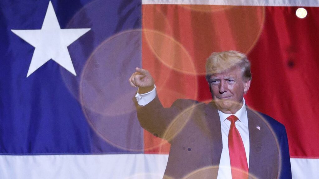 At a state convention, indicted Donald Trump ramped up attacks on the “department of injustice”.
