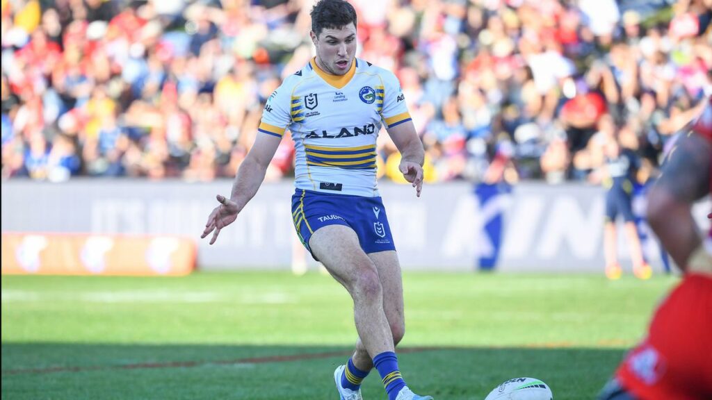 Mitchell Moses scored his 1000th point for Parramatta in the Eels’ 48-20 NRL win over the Dolphins.