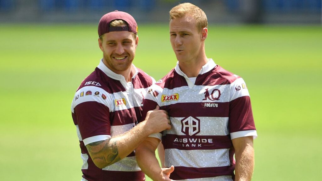 Cameron Munster (l) has a ‘yin and yang’ liaison with Maroons halves partner Daly Cherry-Evans (r).