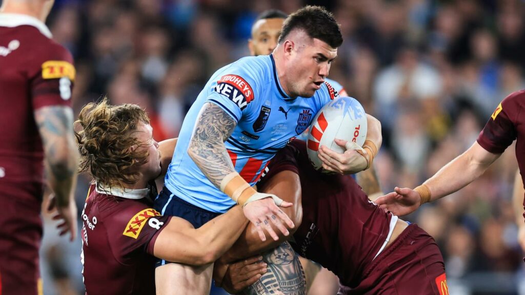 Newcastle’s Bradman Best made a State of Origin dream debut for the Blues with two tries.