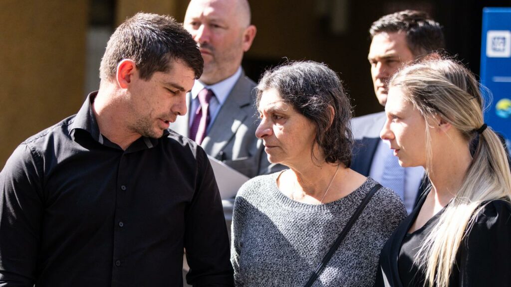 Mary Culleton (centre) cried after hearing her son’s death in a police van was preventable.