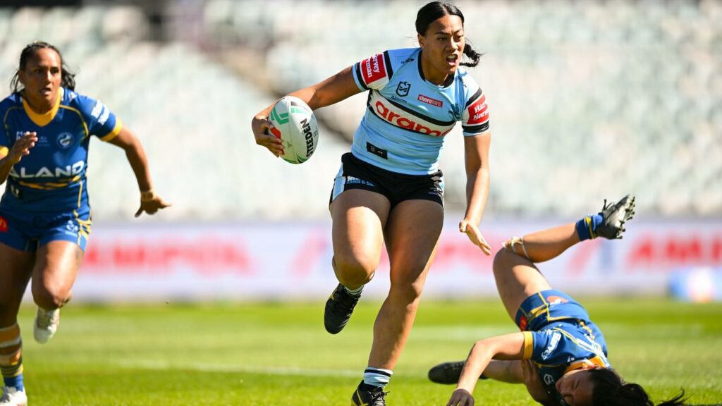 Annessa Biddle bagged two tries in Cronulla’s NRLW record win over Parramatta.