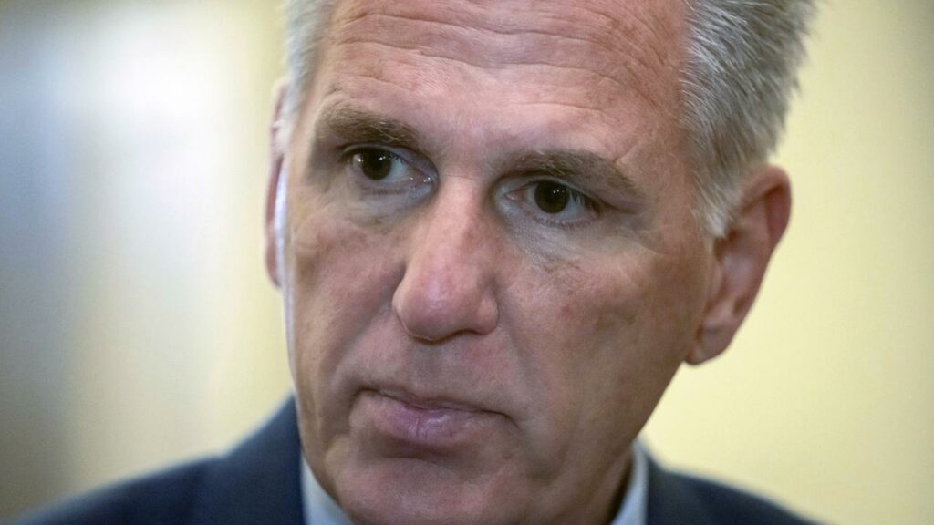 Speaker Kevin McCarthy is urging colleagues to accept a stopgap plan to keep the US government open.