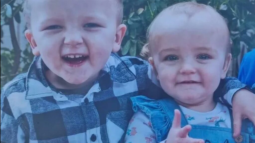 Three-year-old Saige and 18-month-old Ashlynn died in the fire, along with their older brother.