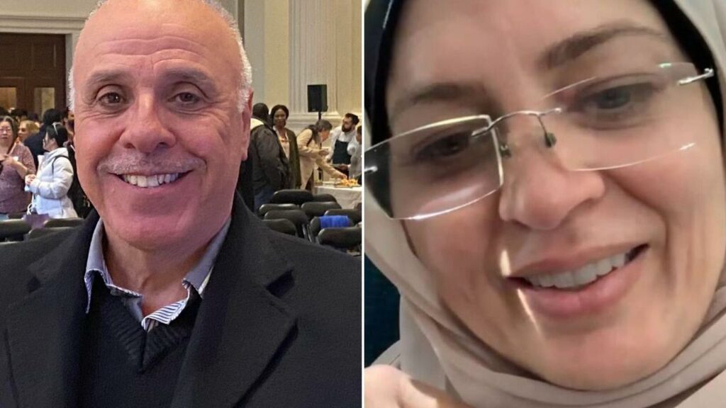 Melbourne engineer Khalil Elmobayed and wife Hanaa, who is stuck in Gaza waiting to be repatriated.