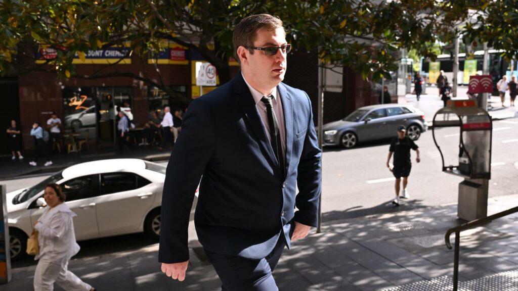Dominic Gaynor admitted pointing his Glock at his junior colleague and threatening to shoot him.
