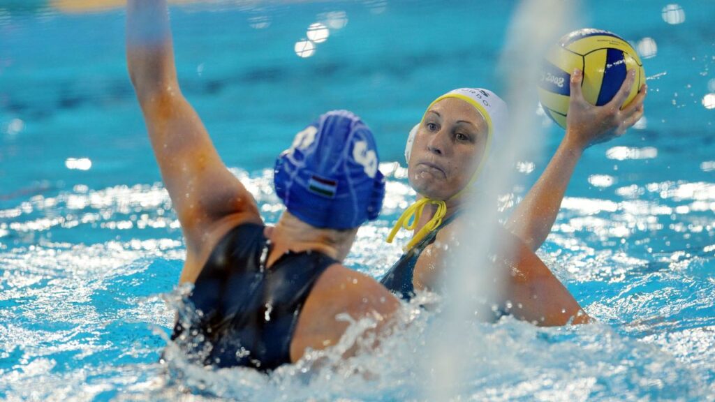 Two-time Olympian Rebecca Rippon (right) is the new coach of the Australian women’s water polo team.