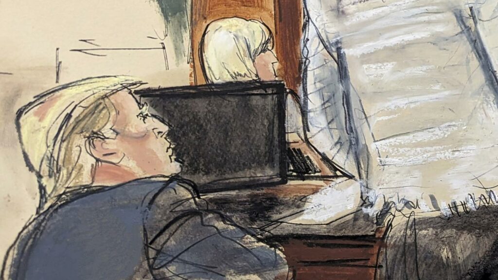 Donald Trump has spent about four minutes on the witness stand in a defamation trial.