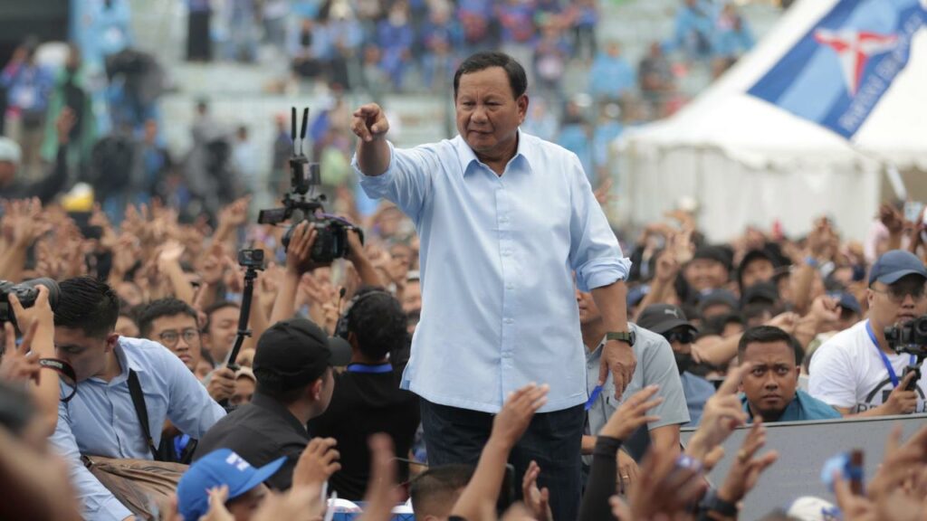 Defence Minister Prabowo Subianto is the favourite to win Wednesday’s election.