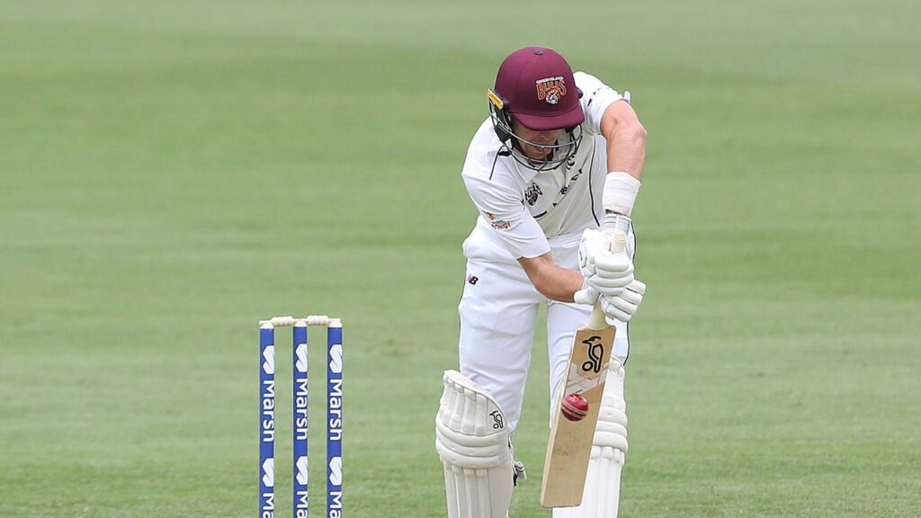 Marnus Labuschagne scratched out 38 for Queensland as 17 wickets fell on a dramatic day in Adelaide.