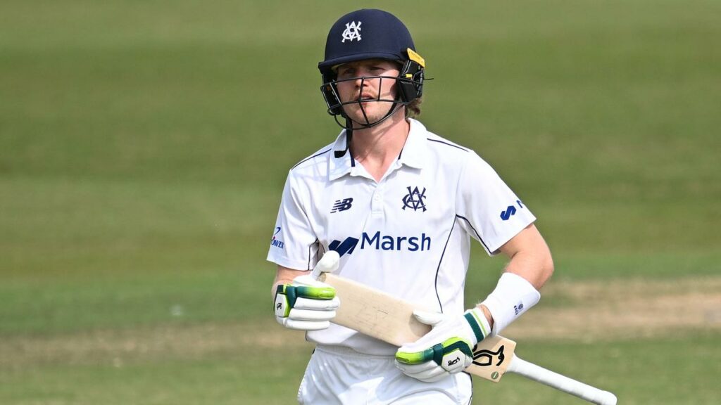 Will Pucovski has suffered another head knock when struck on the helmet while batting for Victoria.

