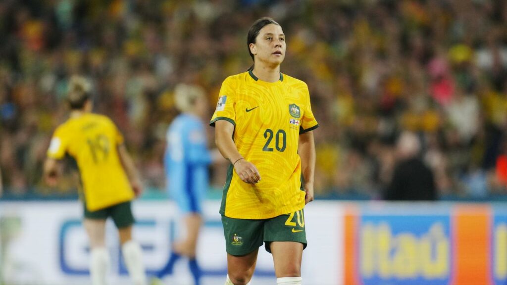 Sam Kerr has gone to court in England accused of racially aggravated harassment of a police officer.
