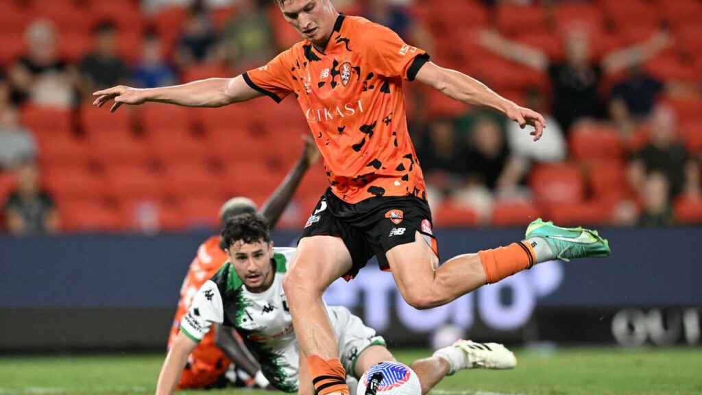 Brisbane Roar striker Thomas Waddingham has four goals in his last three A-League Men games.
