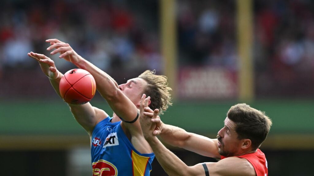 Sam Clohesy spills a mark. The Suns were misfiring all day against the Swans.
