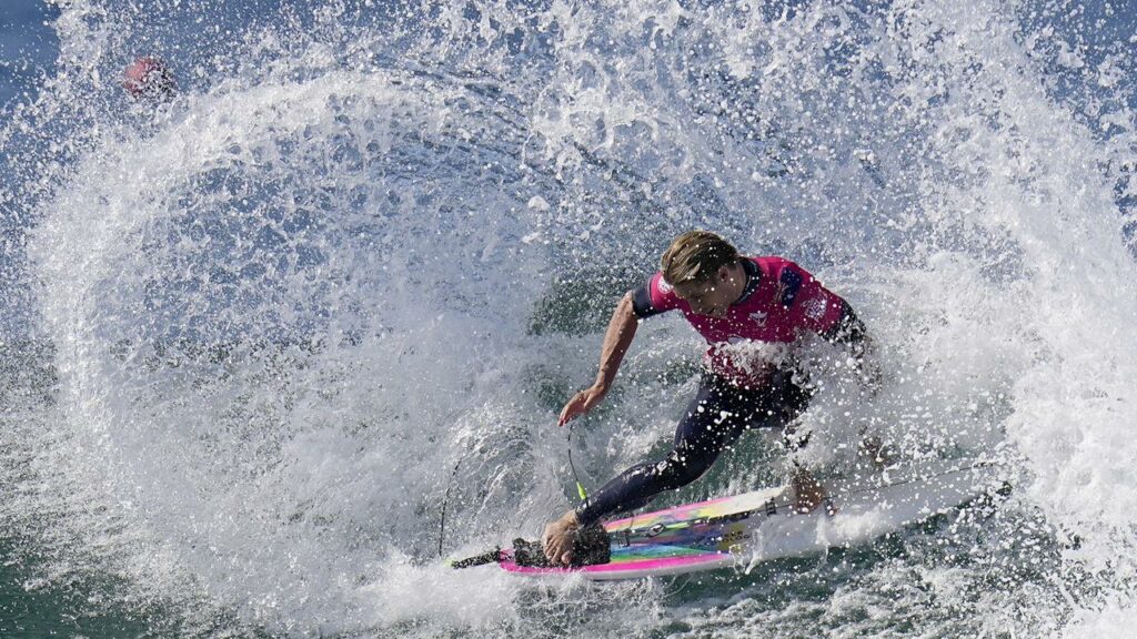 Ethan Ewing has been eliminated in the round of 16 at the Margaret River Pro.