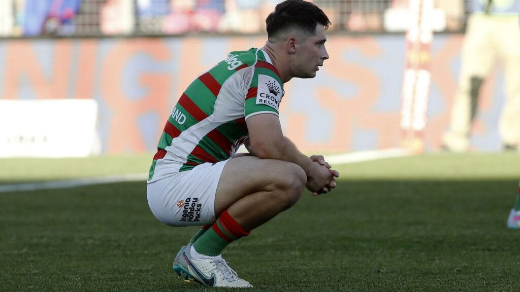 Rabbitohs player Lachlan Ilias has sustained a serious-looking injury to his lower leg.