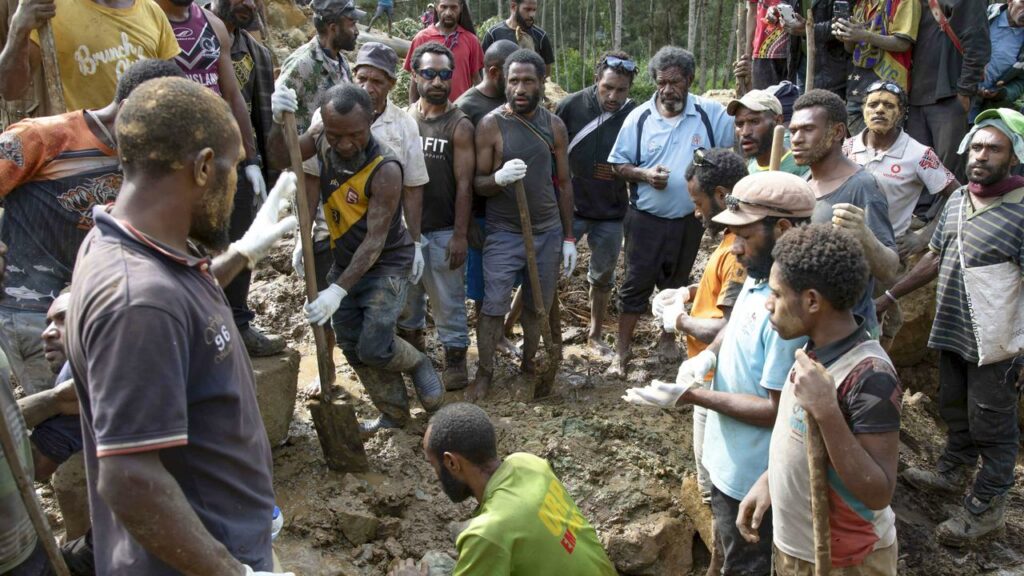 Searchers are carrying out “a full recovery operation to recover any human remains” in the debris.
