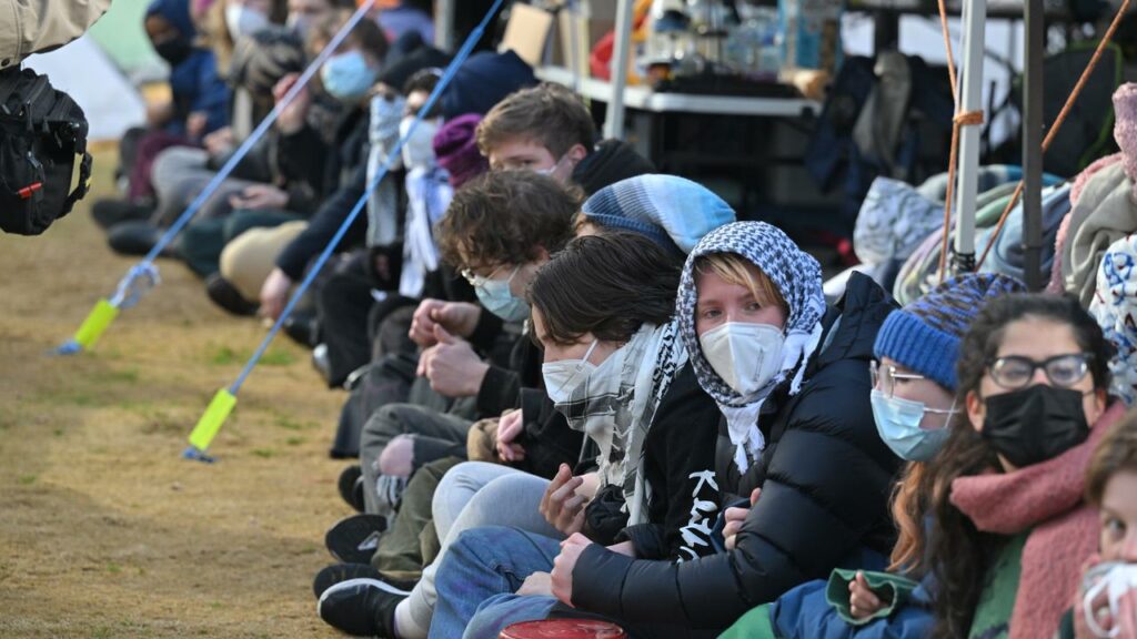 Protesters at a pro-Palestine encampment at the ANU have packed up and moved.

