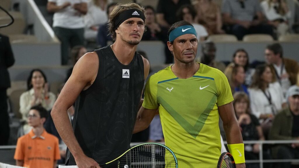 Rafael Nadal (R) and Alexander Zverev are set for a blockbuster first-round match at Roland Garros.
