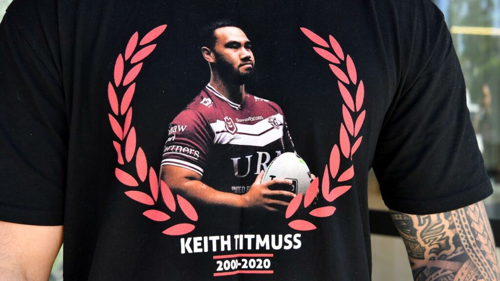 Budding NRL player Keith Titmuss suffered a seizure after a cardio workout and died in hospital.