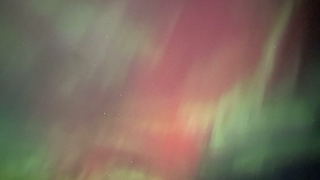 The Aurora Australis lights appeared in the sky above several states on Saturday night.