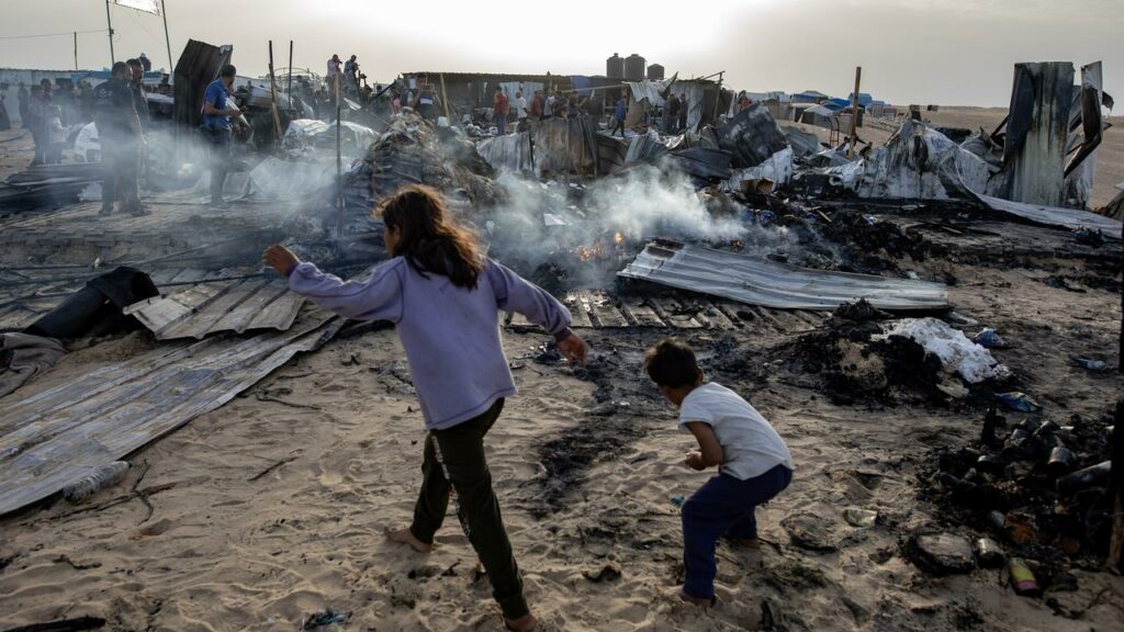 Israel’s deadly air strike on a tent camp in Rafah sparked global condemnation.
